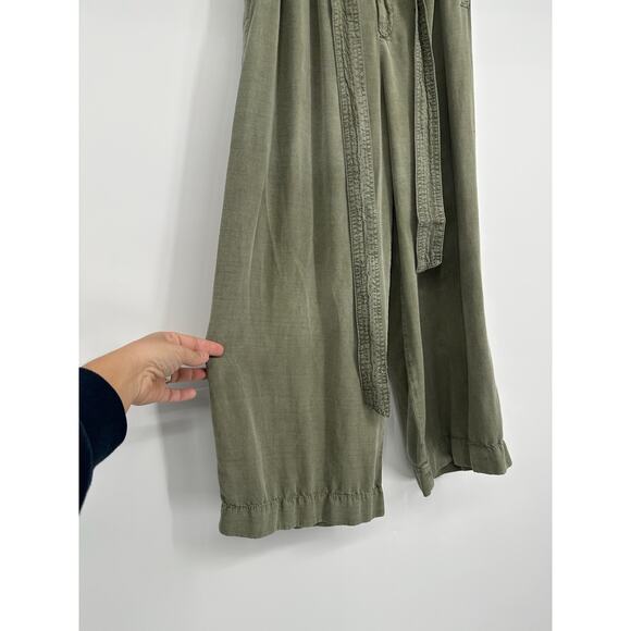 Anthropologie Blythe wide-leg cropped high-rise pants moss green - Picture 9 of 12